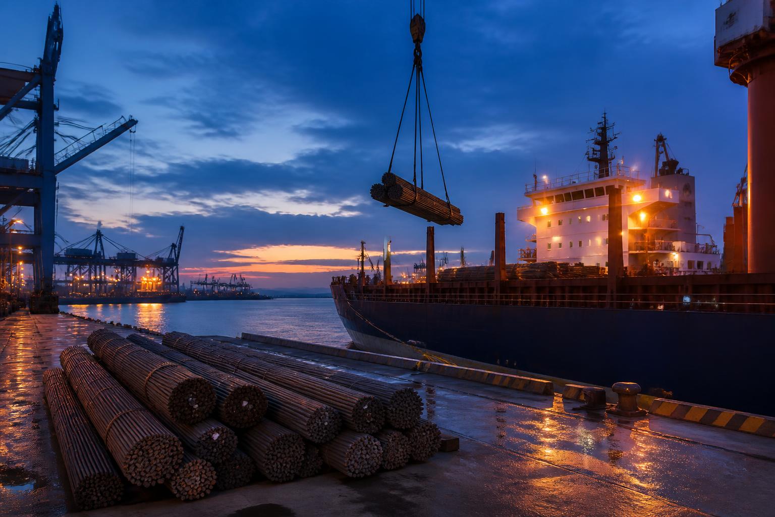 Verscheping van betonstaal via de Belgische zeehavens